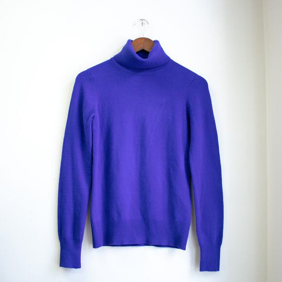 French Connection Royal Blue Slim Fit Soft Turtle Neck Sweater Size Small - Picture 1 of 5